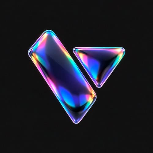 Iridescent VALTR emblem on black glass